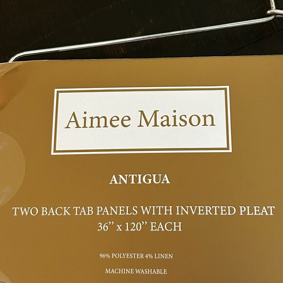 NWT Aimee Maison Antigua Linen Curtains With Button Inverted Pleats 2 Pack - Picture 7 of 9